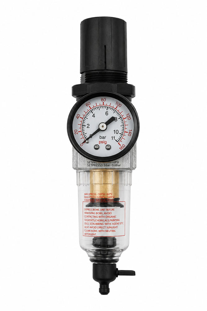 Pneumatic Air Filter Regulator with Gauge 1/4" FPT